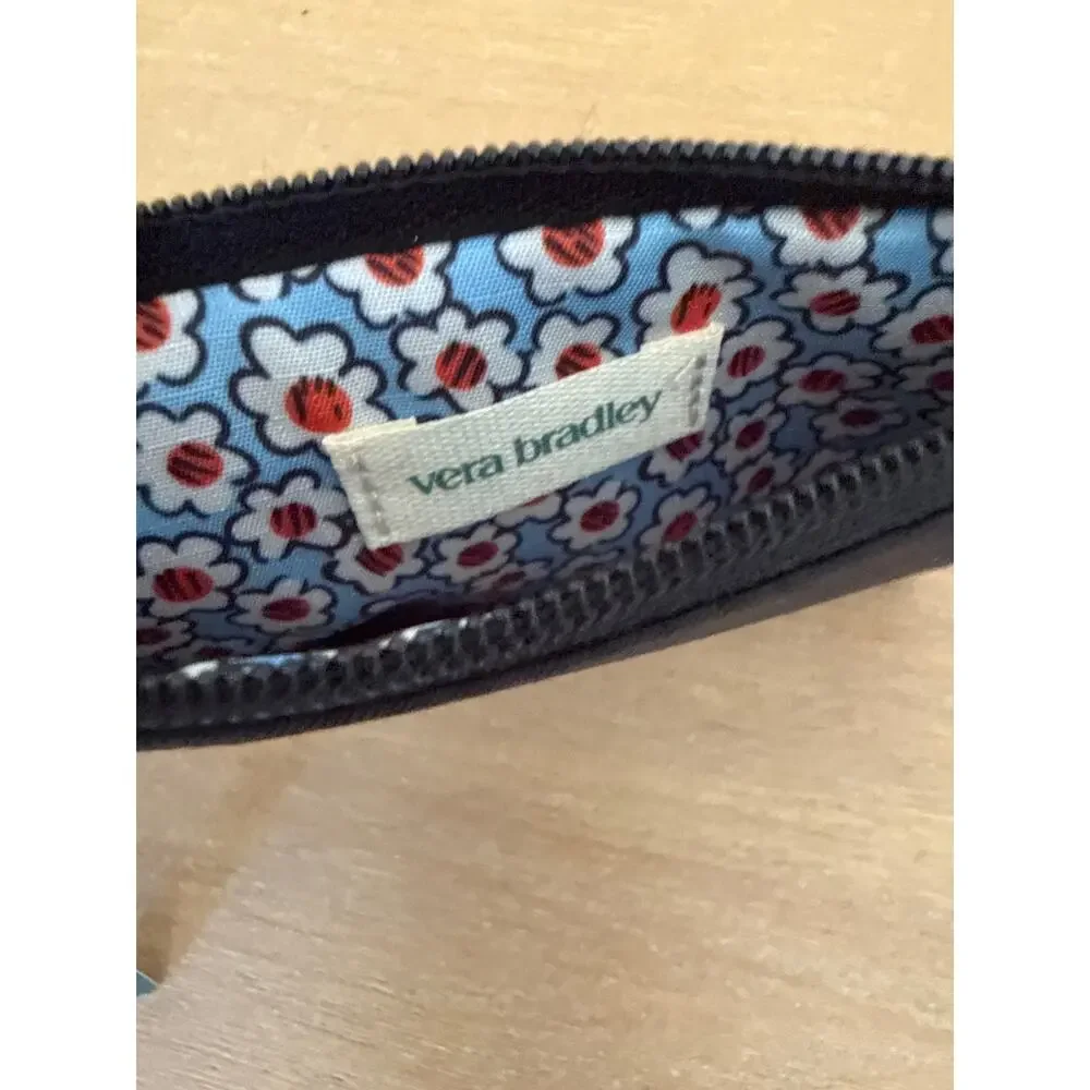 Vera Bradley Zip Pouch Lanyard Black Moonless Night NWT